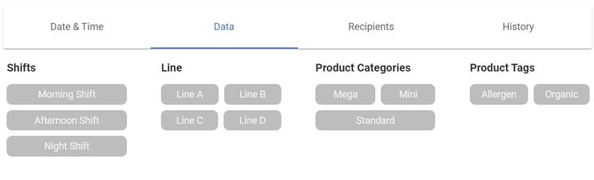 Data Tab - emailed reports